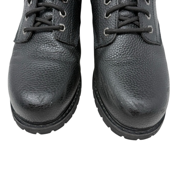 Skechers Black Pebbled Leather Relaxed Fit Slip Resistant Lace Up Shoes Size 11 - Picture 6 of 15